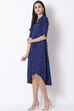 Blue Viscose Asymmetric Dress image number 2