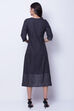 Black Cotton Flared Dress image number 4