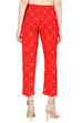 Red Cotton Slim Pants image number 4