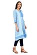 Blue Kalidar Cotton Kurta image number 3