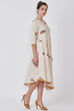 Off White Viscose Rayon Kalidar Dress image number 3