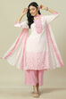 Pink LIVA Woven Straight Kurta Suit Set image number 0