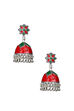Red And Green Enamel Earrings image number 1