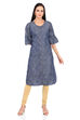 Indigo Straight Cotton Kurta image number 0