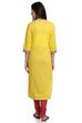 Yellow Cotton Straight Suit Set image number 4