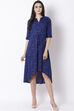 Blue Viscose Asymmetric Dress image number 0