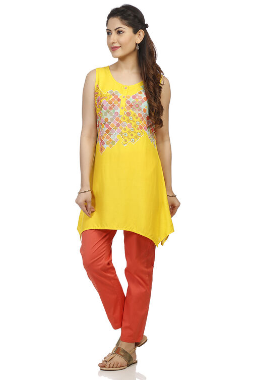 Yellow Short Top Viscose Rayon Indie Top image number 2