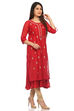 Red Straight Poly Cotton Kurta image number 2