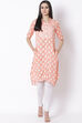 Peach Viscose A-Line Kurta image number 3