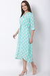 Green Viscose A-Line Dress image number 0