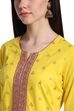 Yellow Cotton Straight Suit Set image number 1