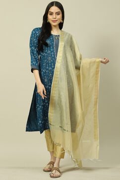 Teal Blue LIVA Straight Kurta image number 0