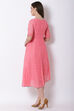 Pink Art Silk Kalidar Dress image number 4
