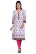 White Cotton Straight Kurta image number 0