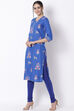 Blue Viscose Straight Kurta image number 2