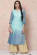 Blue LIVA Straight Kurta image number 5