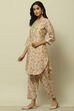 Ecru Viscose Blend Floral Printed Straight Co-ord Set image number 3