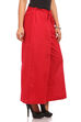 Red Asymmetric Cotton Palazzo image number 1