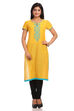 Mustard Straight Cotton Kurta image number 0