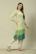 Green LIVA Straight Printed Kurta image number 4