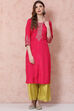 Fuschia Viscose Straight Kurta image number 0