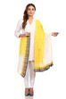 White & Yellow Cotton Stole image number 0