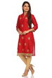 Red Straight Cotton Kurta image number 2