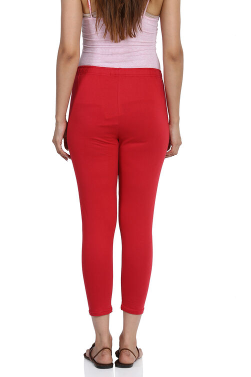Red Cotton Leggings image number 3