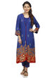 Blue Front Open Viscose Kurta image number 0