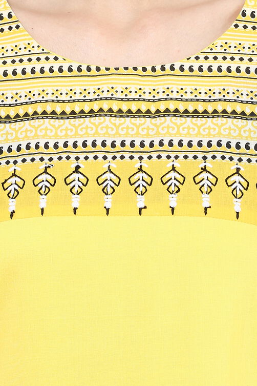 Yellow Straight Viscose Rayon Indie Top image number 6