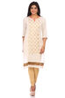 Off White Cotton A-Line Kurta image number 0