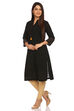 Black Straight Cotton Kurta image number 2