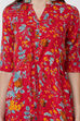 Red Viscose Rayon Flared Dress image number 1