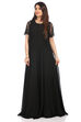 Black Art Silk Kurta Gown image number 4