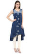 Blue A-Line Cotton Kurta image number 2