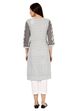 Grey Straight Cotton Kurta image number 3