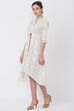 Ecru Cotton And Flex Flared Dress image number 1