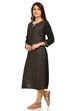 Black Straight Viscose Kurta image number 2