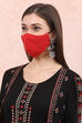 Red Cotton Mask image number 1