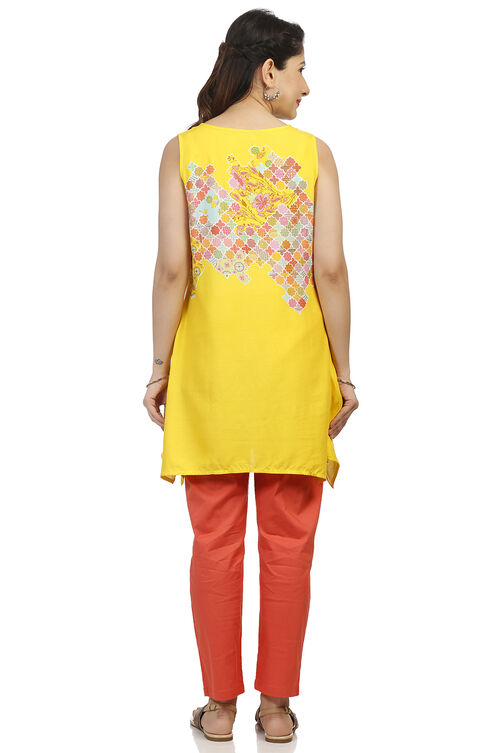 Yellow Short Top Viscose Rayon Indie Top image number 4