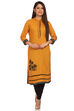 Mustard Straight Cotton Kurta image number 0