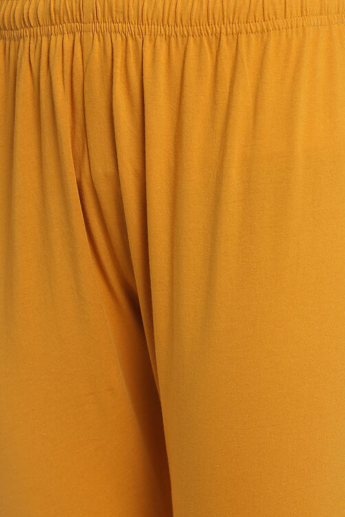 Mustard Cotton Leggings image number 1