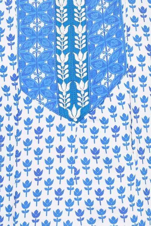 Blue Kalidar Cotton Kurta image number 1