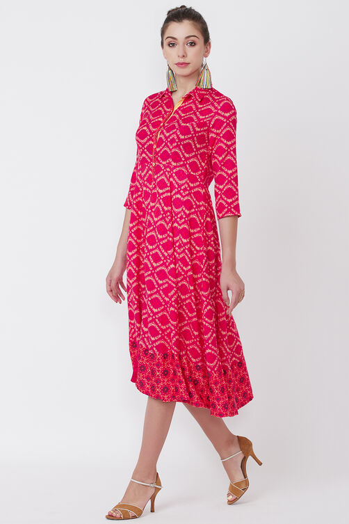 Pink Viscose Kalidar Dress image number 0