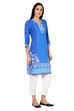 Indigo Straight Cotton Kurta image number 3