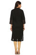 Black Straight Cotton Kurta image number 3