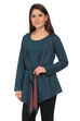 Teal Blue Flared Poly Cotton Shurg image number 3