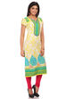 Yellow Cotton Straight Kurta image number 2