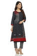 Black Straight Cotton Kurta image number 2