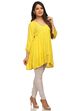 Yellow Flared Viscose Rayon Indie Top image number 2